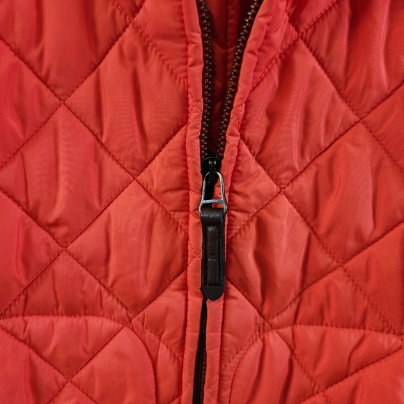 Ralph Lauren Sport Orange Quilted Suede Zip Front Vest Women's Medium - Picture 4 of 14